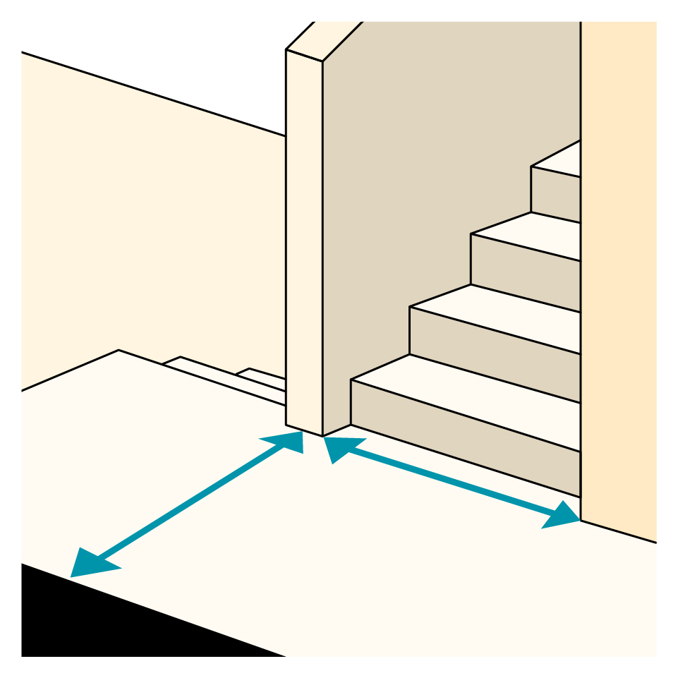 階段で鏡を搬入する場合の注意